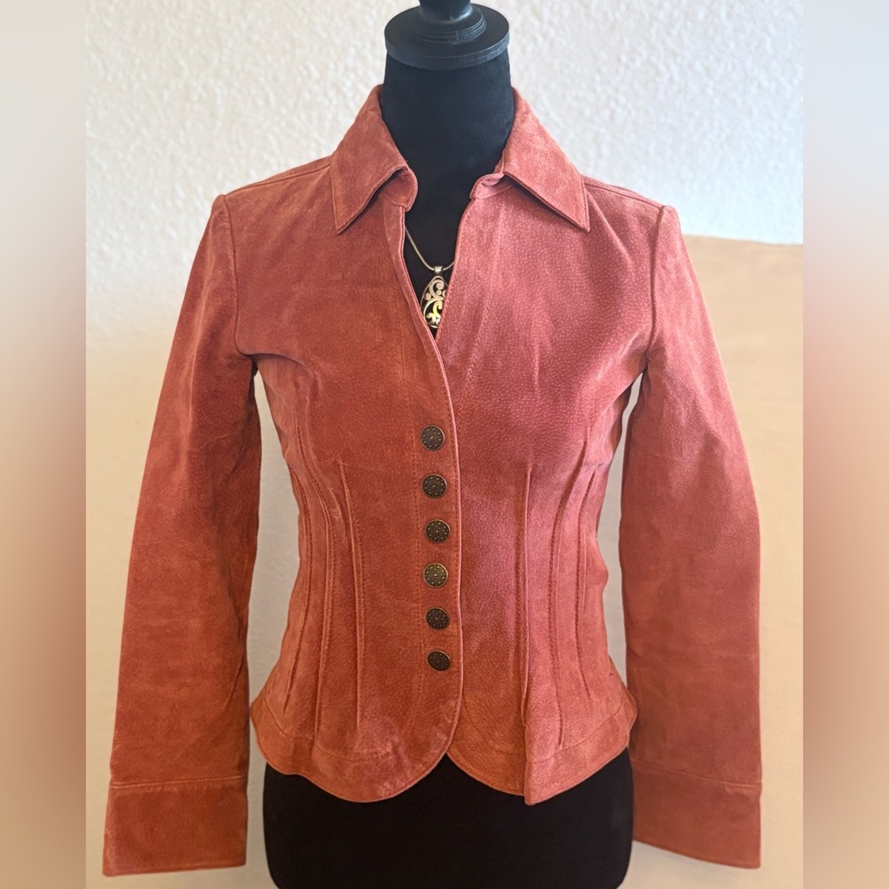 Petite Suede Tailored Jacket - Burnt Rose
